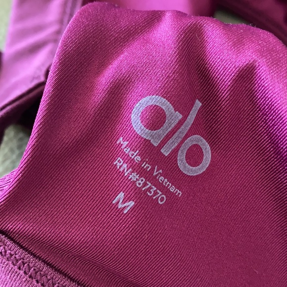 ALO Patina Laser Cutout Sports Bra in Raspberry - Picture 4 of 4